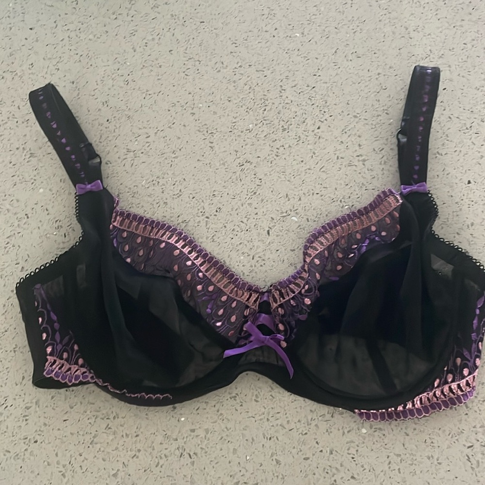 Rare 32D Pour Moi Bra Lace Sheer